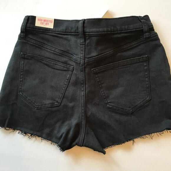PINK VICTORIA’S SECERT BLACK HIGH-WAISTED CUT OFF DENIM SHORTS - Picture 4 of 7